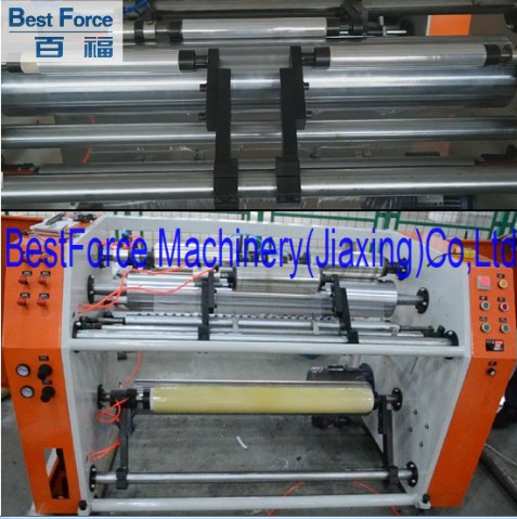 Cling film slitter rewinder