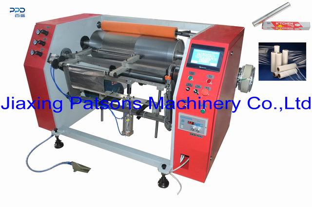 Mesin rewinder alumunium foil semi otomatis