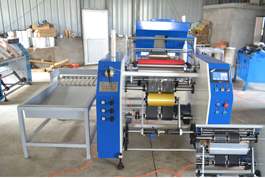 Stretch film and cling film rewinder machine