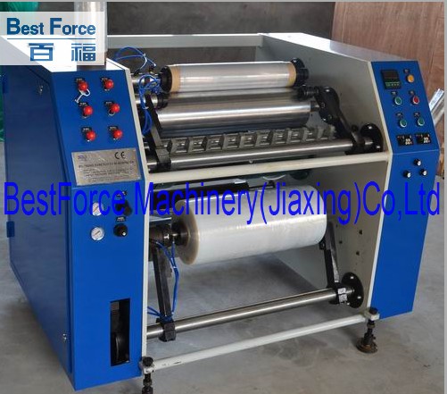 Stretch wrap film rewinder&slitter machine