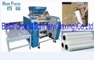 Automatic pallet stretch wrap rewinder machine