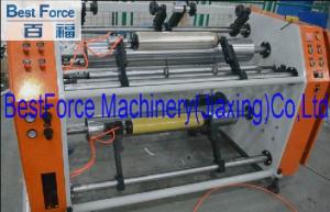 Cling film rewinding and slitting machine